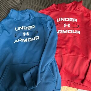 Under Armour Red and Blue Hoodies Youth Boys XL Sporty Comfortable